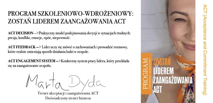 Doświadczony Trener Biznesu /  Trener akceptacji i zaangażowania ACT / FOTOterapeuta